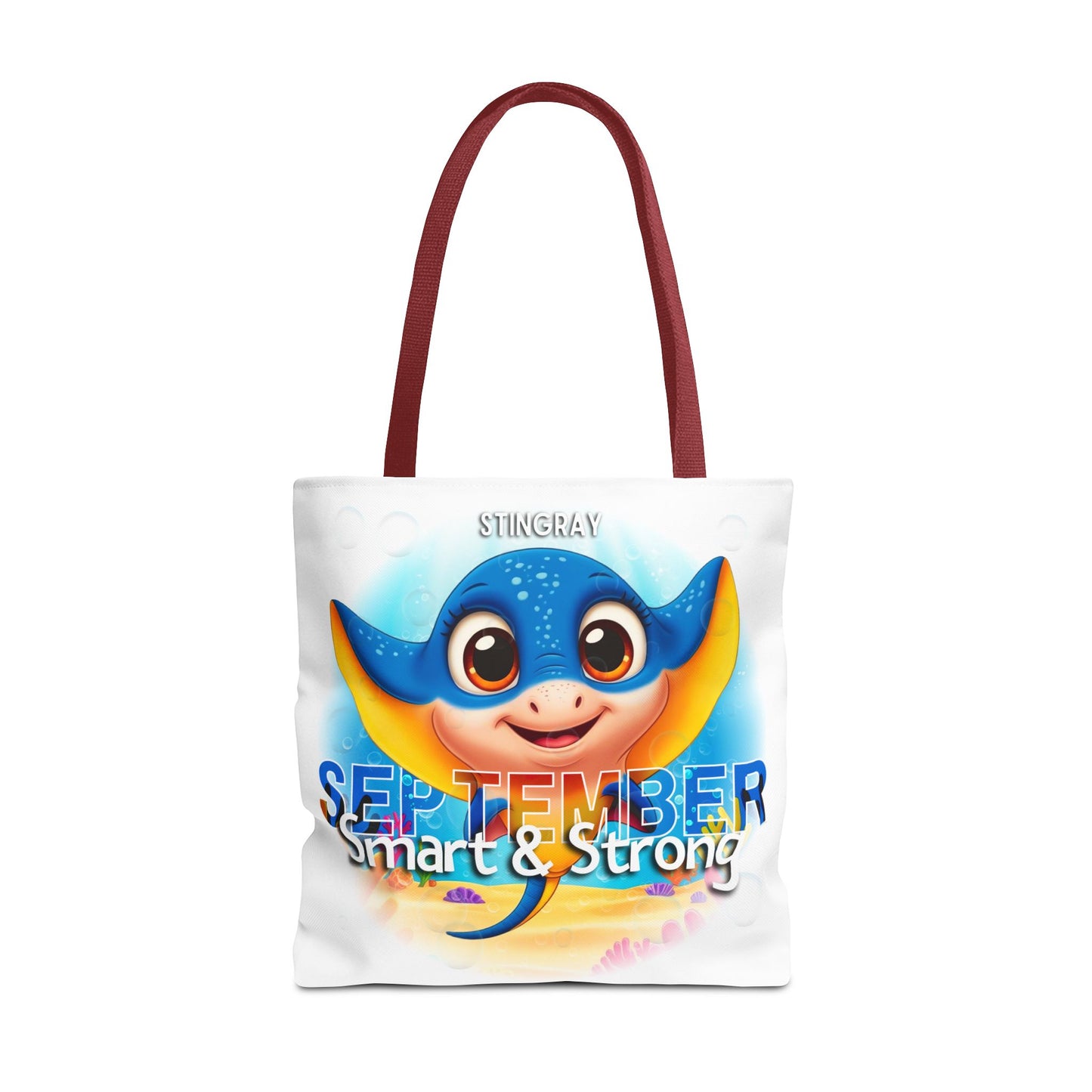 Kids Colorful September Stingray Birth Month Tote Bag