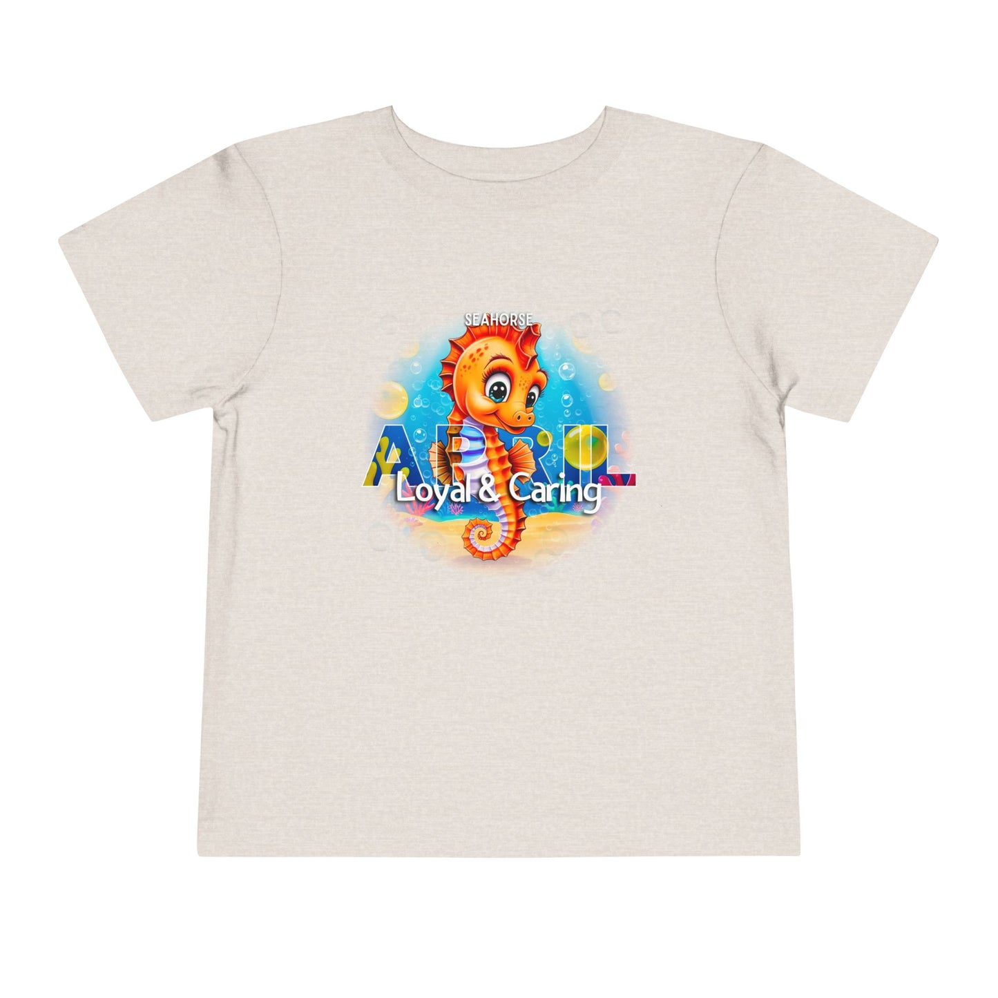 April Seahorse Toddler TShirt Kids Birth Month Ocean Tee