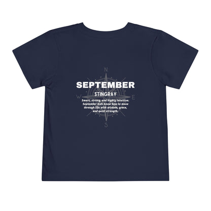 September Stingray Toddler Shirt, Kids Birth Month Sea Life Tshirt