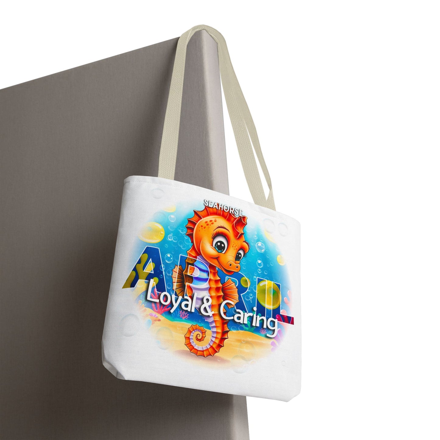 Kids Colorful April Seahorse Birth Month Tote Bag