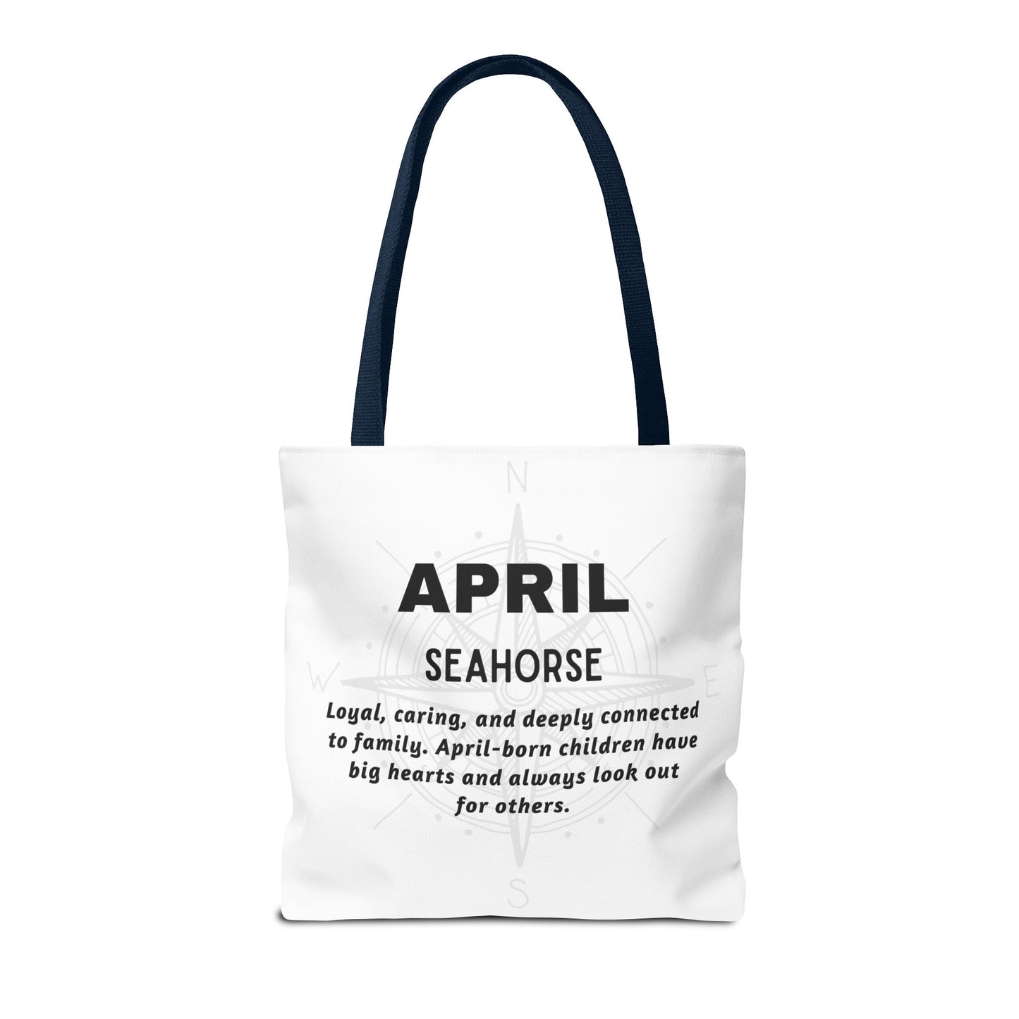 Kids Colorful April Seahorse Birth Month Tote Bag