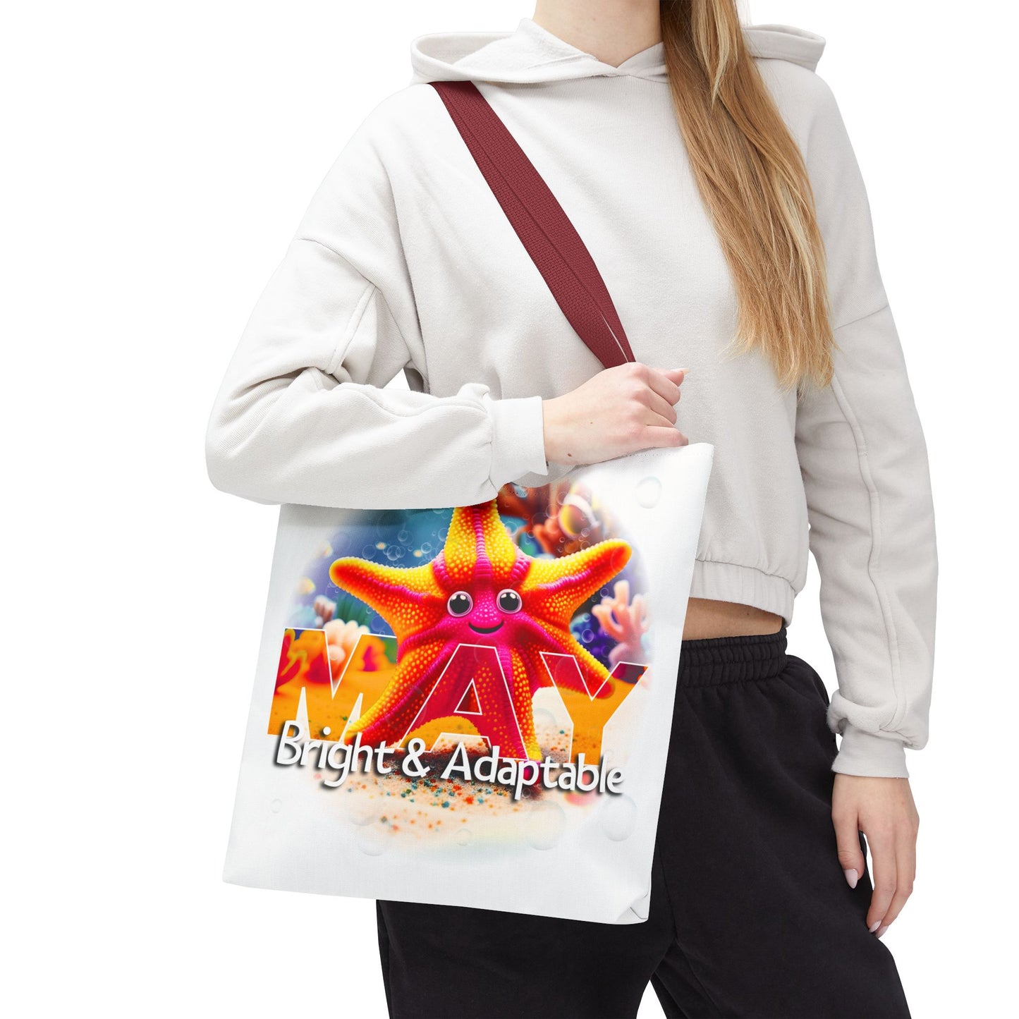 Kids Colorful May Starfish Birth Month Tote Bag