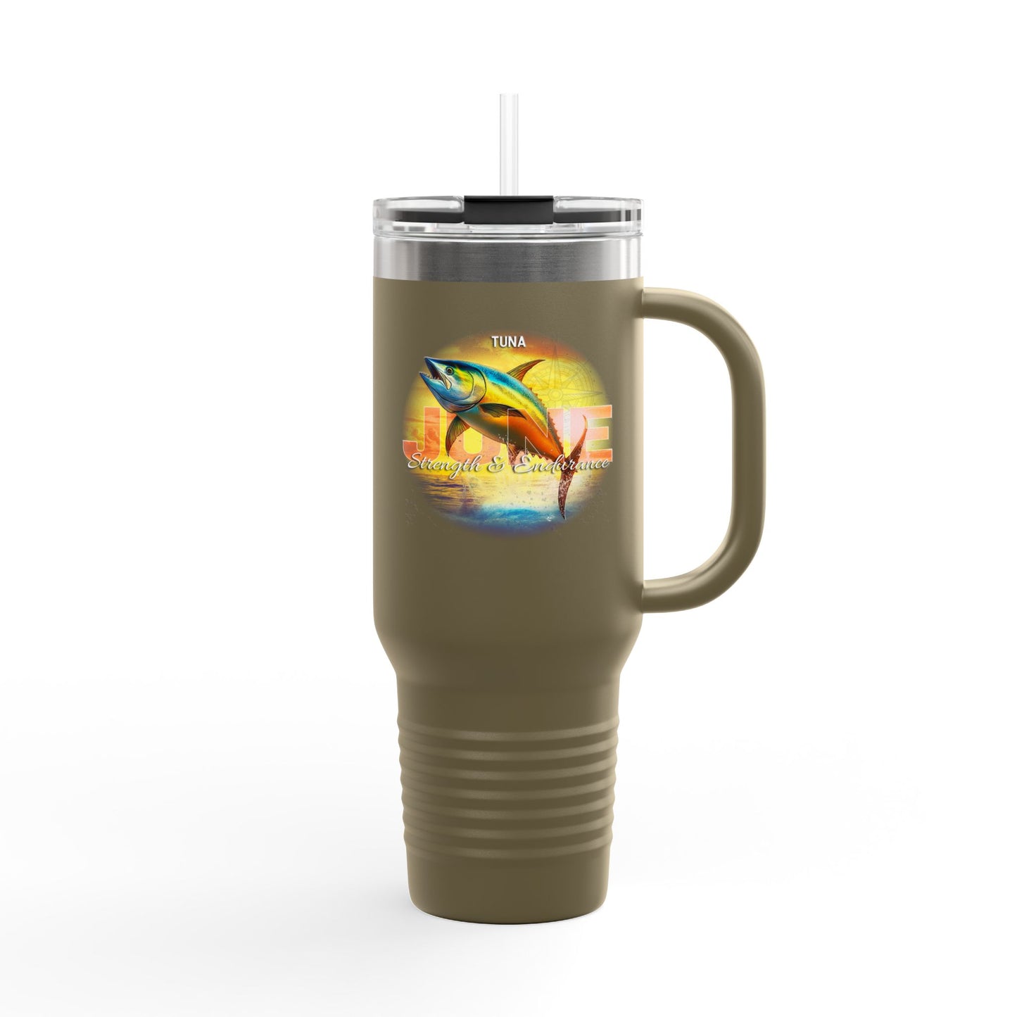 June Tuna Birth Month 40oz Travel Mug with Handle