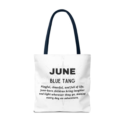 Kids Colorful June Blue Tang Birth Month Tote Bag