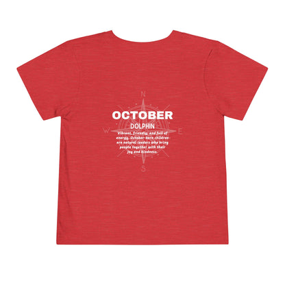 October Dolphin Toddler Tee Kids Birth Month Ocean Tshirt