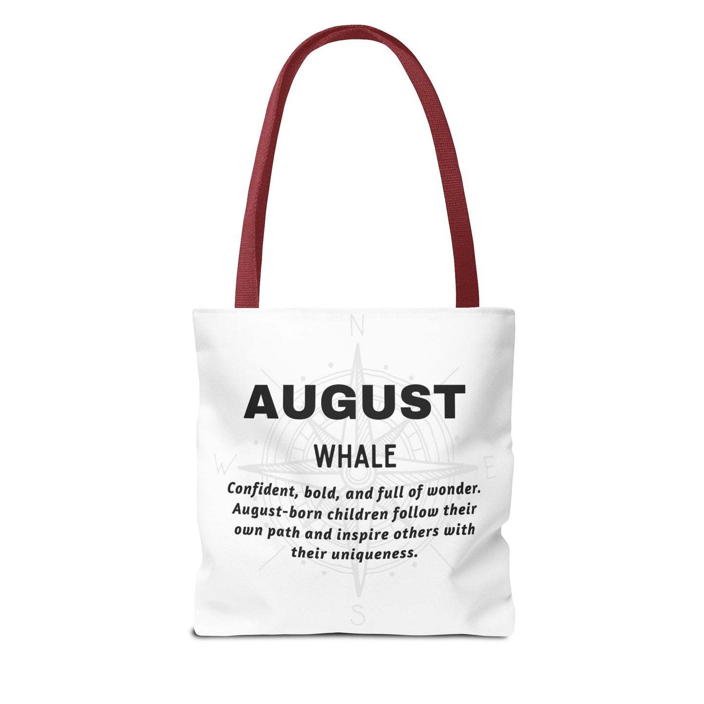Kids Colorful August Whale Birth Month Tote Bag