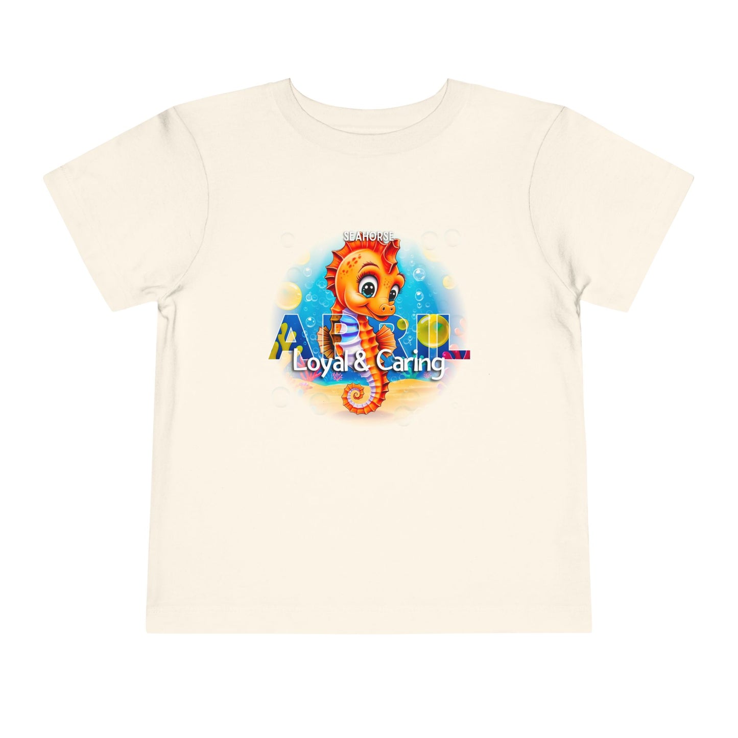April Seahorse Toddler TShirt Kids Birth Month Ocean Tee