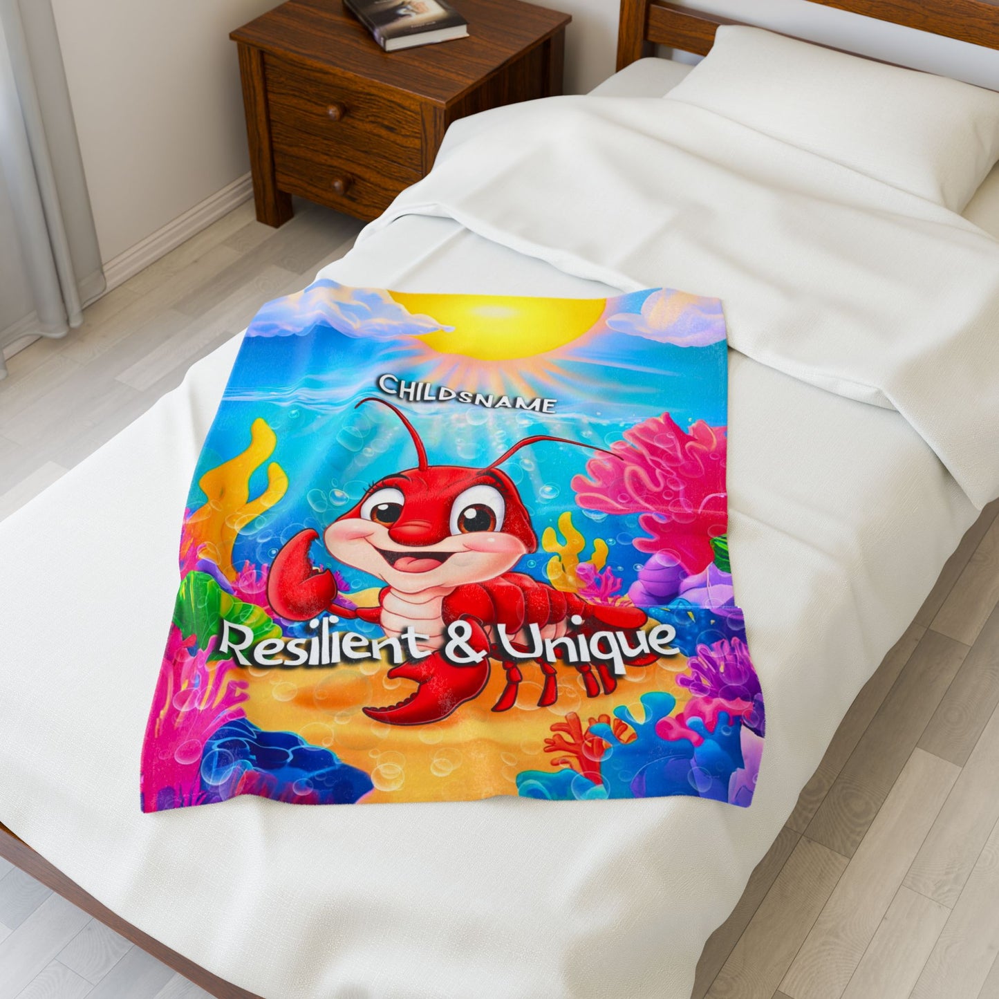 Personalized Kids Lobster Plush Blanket – Resilient & Unique