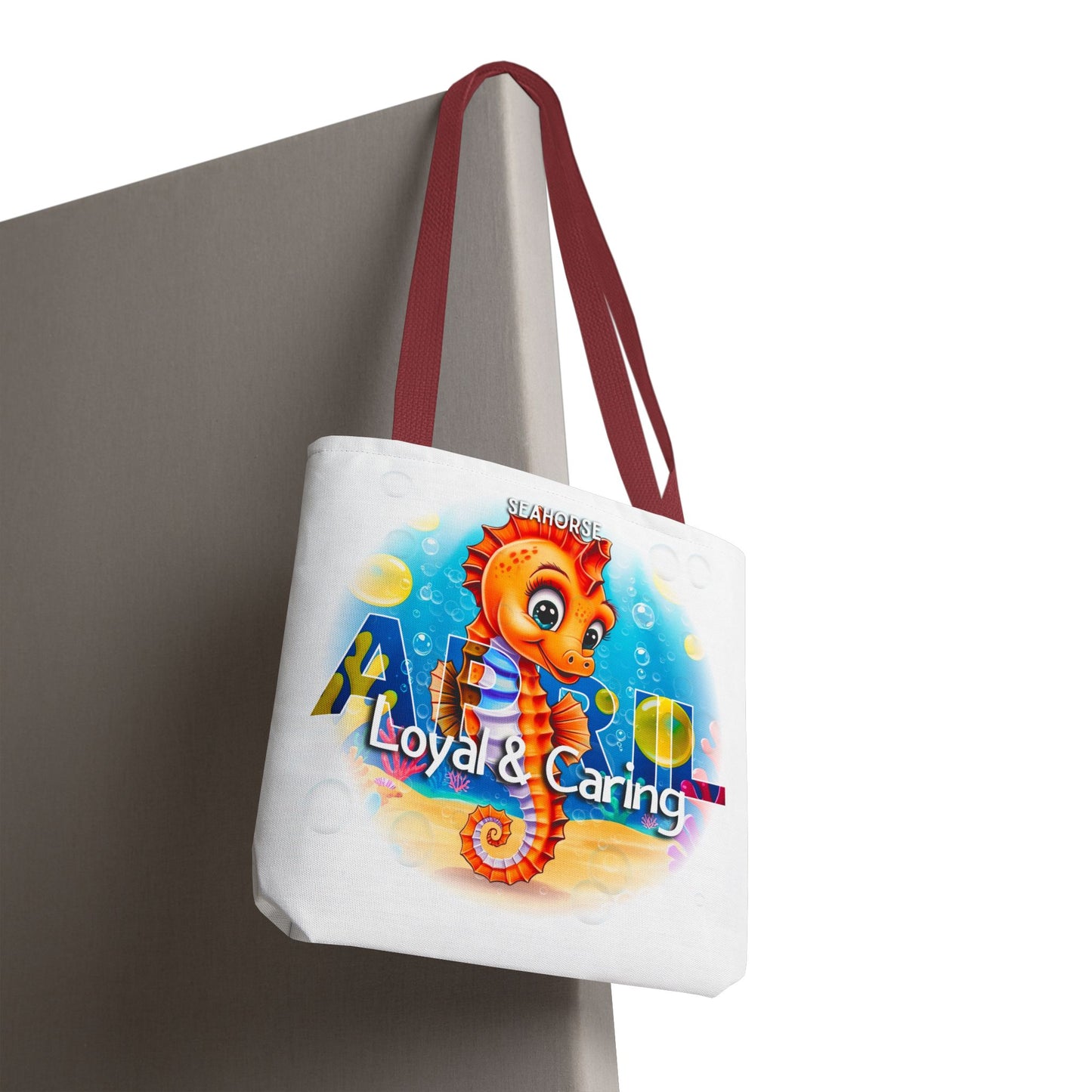 Kids Colorful April Seahorse Birth Month Tote Bag