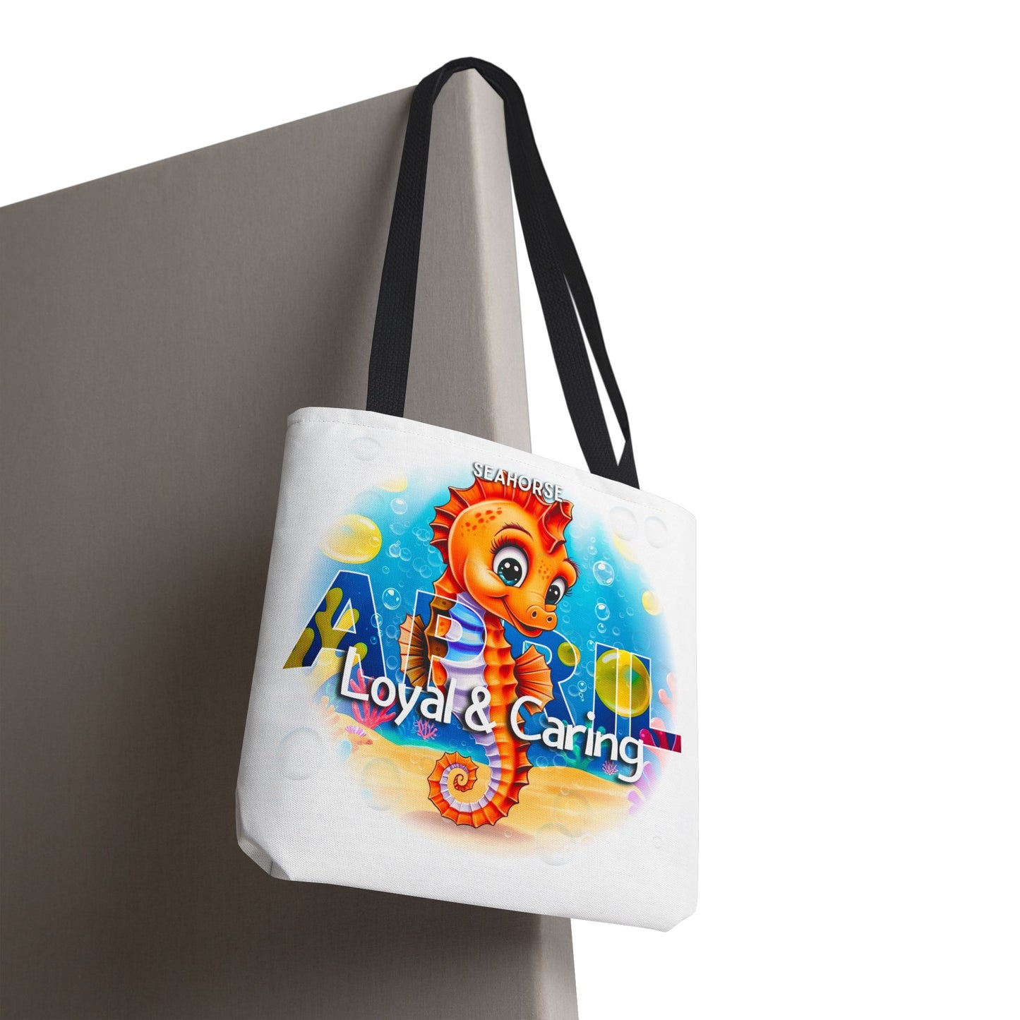 Kids Colorful April Seahorse Birth Month Tote Bag
