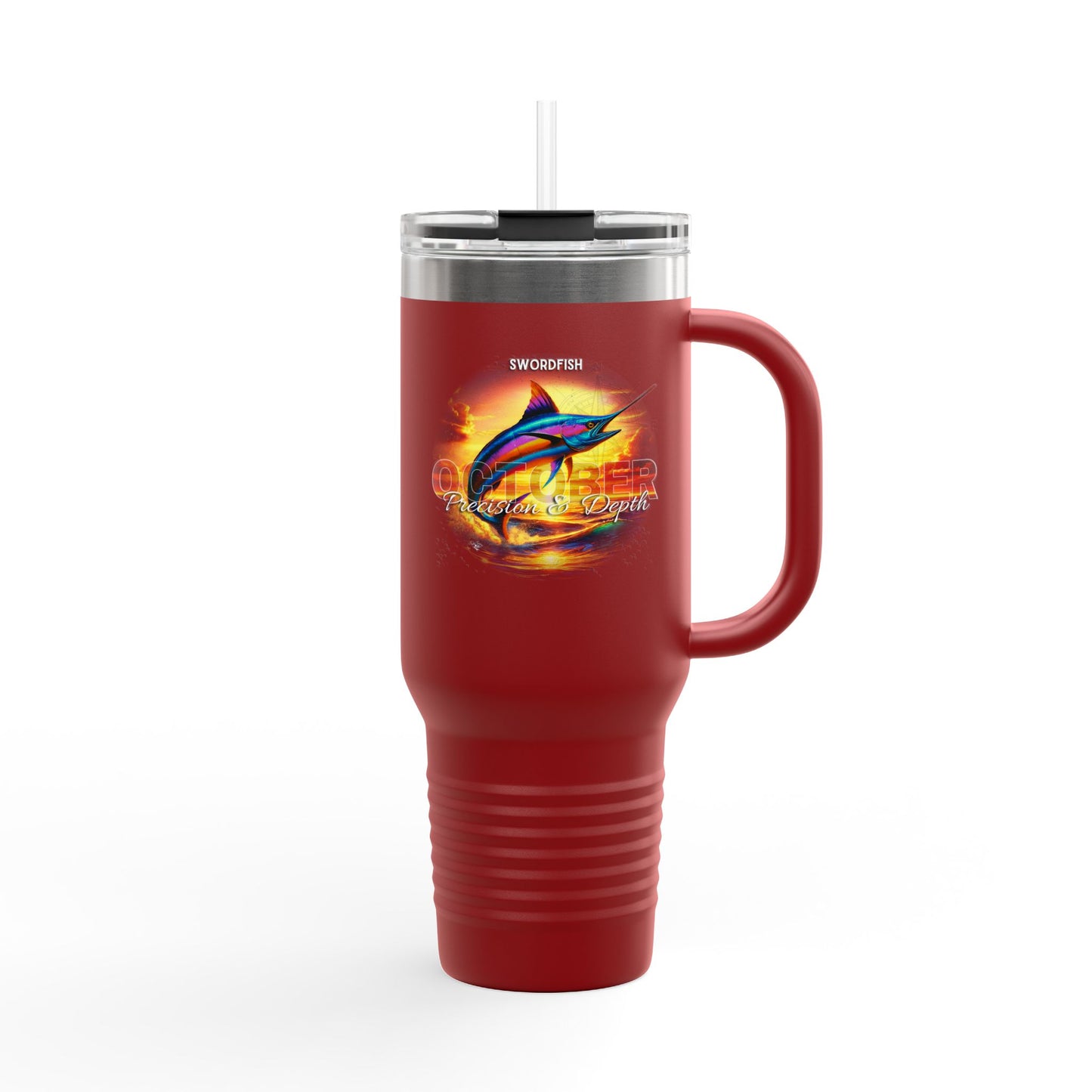 October Swordfish Birth Month 40oz Travel Mug with Handle