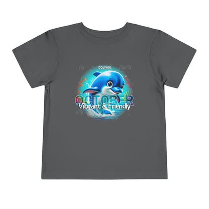 October Dolphin Toddler Tee Kids Birth Month Ocean Tshirt