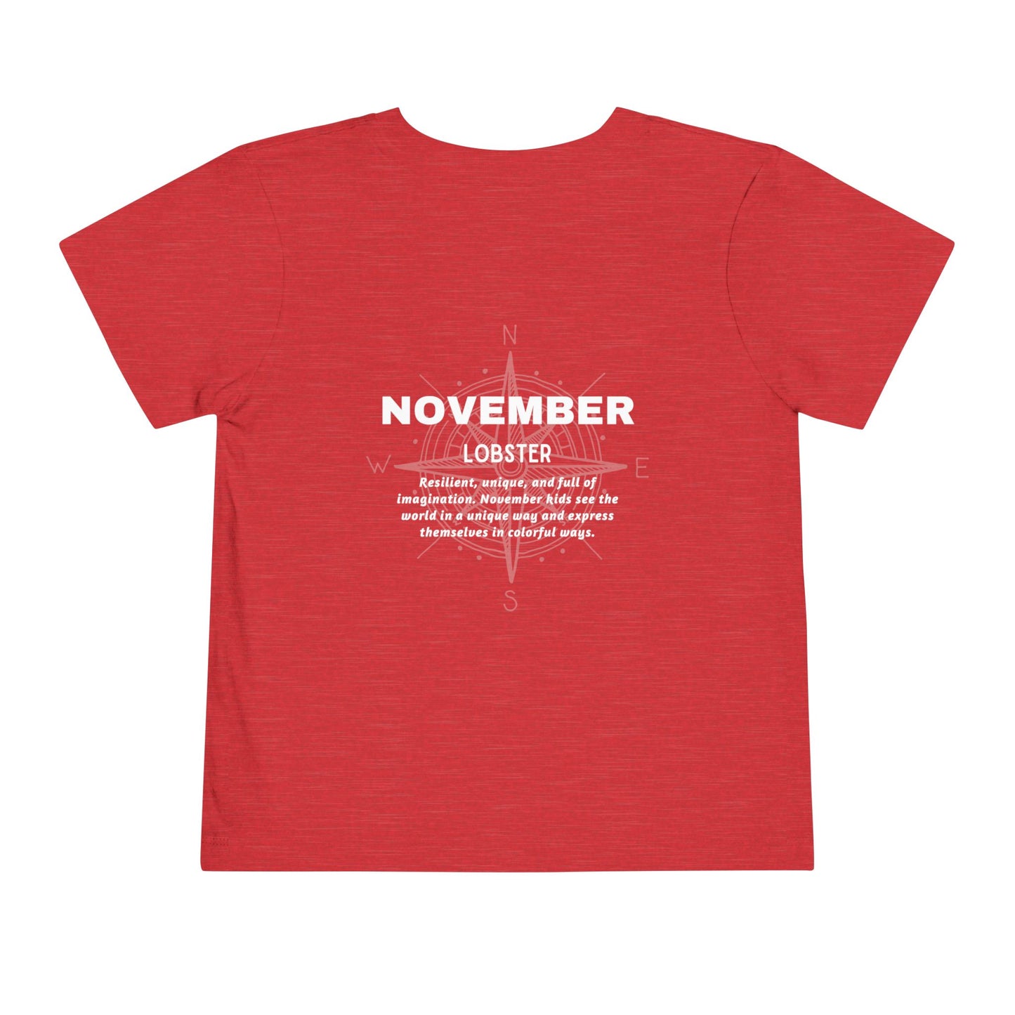 November Lobster Toddler TShirt Kids Birth Month Sea Life Tee
