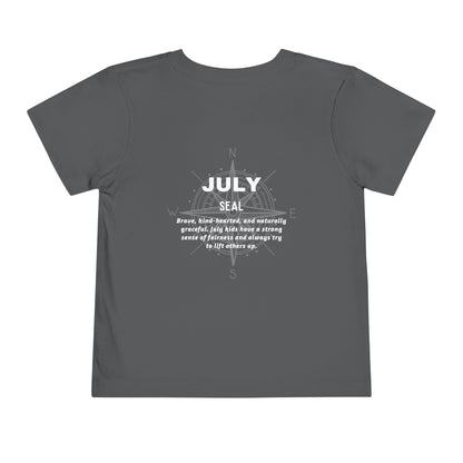 July Seal Toddler TShirt Kids Birth Month Ocean Animal Tee