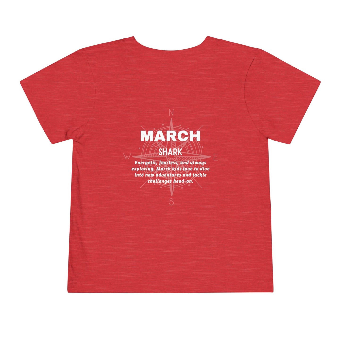 March Shark Toddler TShirt Kids Birth Month Ocean Adventure Tee
