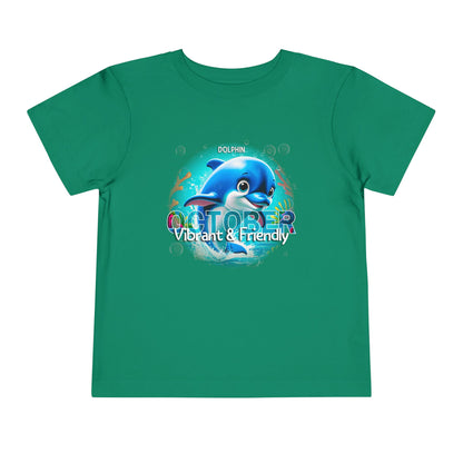 October Dolphin Toddler Tee Kids Birth Month Ocean Tshirt