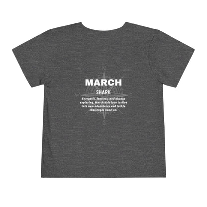 March Shark Toddler TShirt Kids Birth Month Ocean Adventure Tee