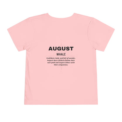 August Whale Toddler TShirt Kids Birth Month Sea Life Tee