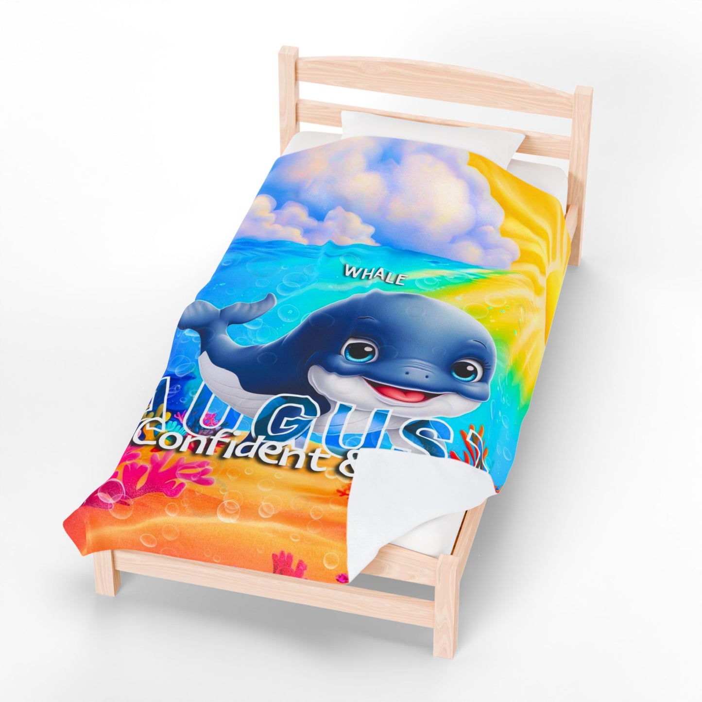 August Whale Kids Blanket – Cozy & Colorful Whale Blanket for Children