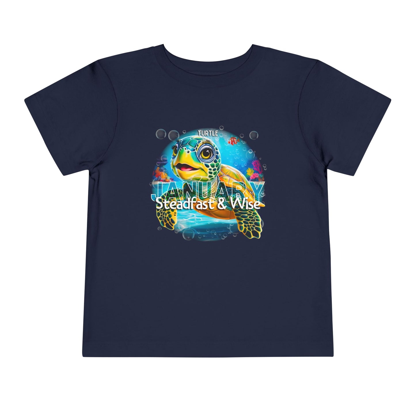 January Turtle Toddler TShirt Kids Birth Month Sea Life Tee