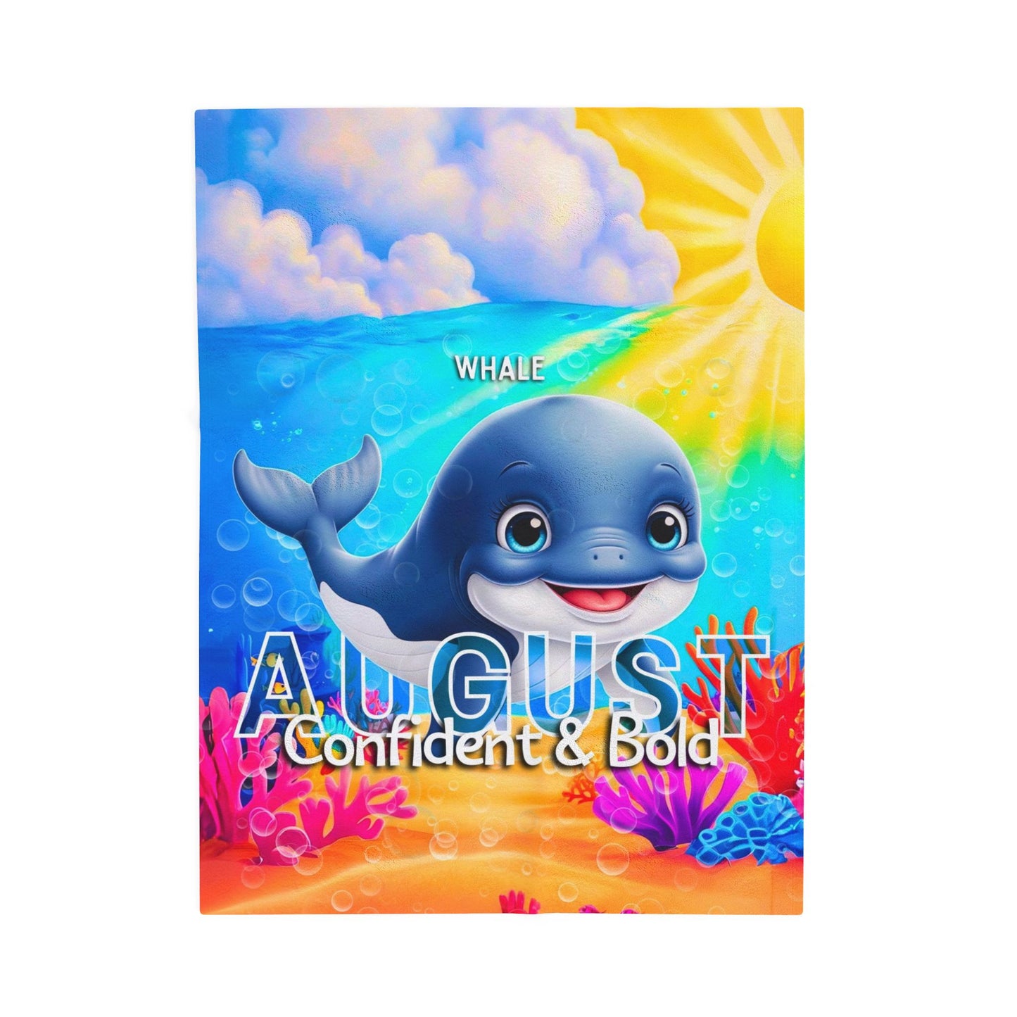 August Whale Kids Blanket – Cozy & Colorful Whale Blanket for Children