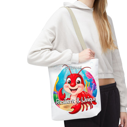 Personalized Kids Lobster Beach Tote Bag – Resilient & Unique – Custom Sea Life Bag with Name