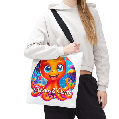 Personalized Kids Octopus Beach Tote Bag Curious & Clever