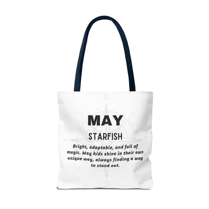 Kids Colorful May Starfish Birth Month Tote Bag