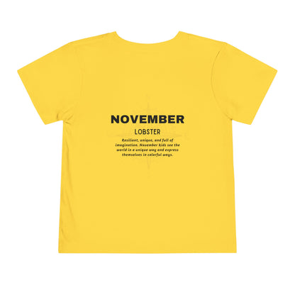 November Lobster Toddler TShirt Kids Birth Month Sea Life Tee
