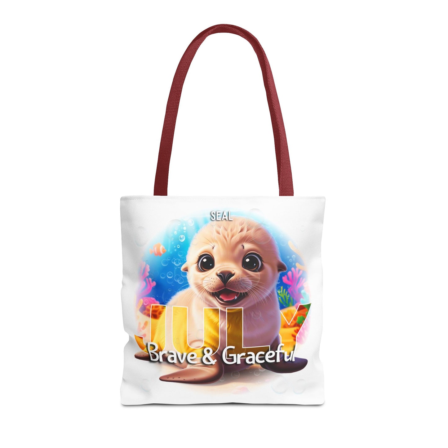 Kids Colorful July Seal Birth Month Tote Bag