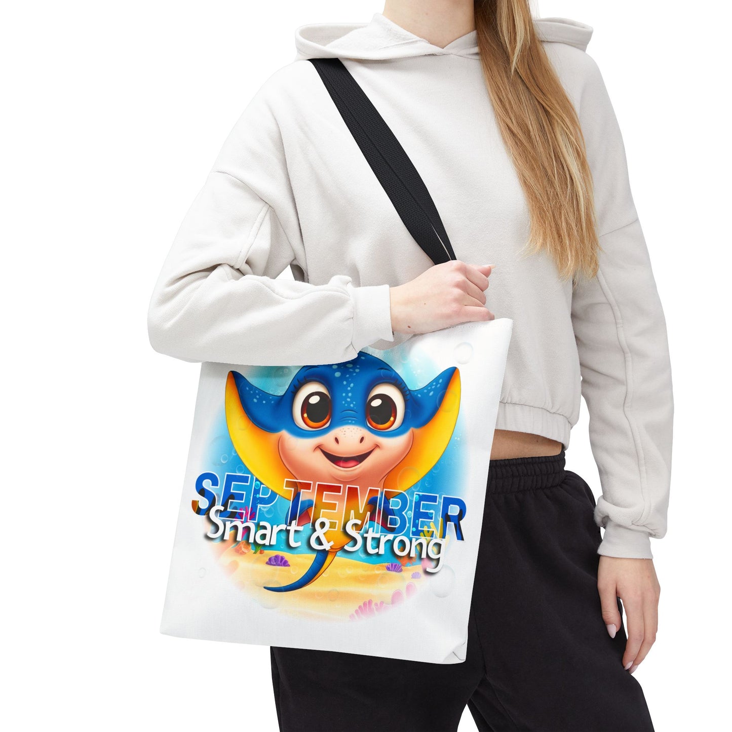 Kids Colorful September Stingray Birth Month Tote Bag