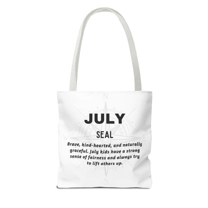 Kids Colorful July Seal Birth Month Tote Bag