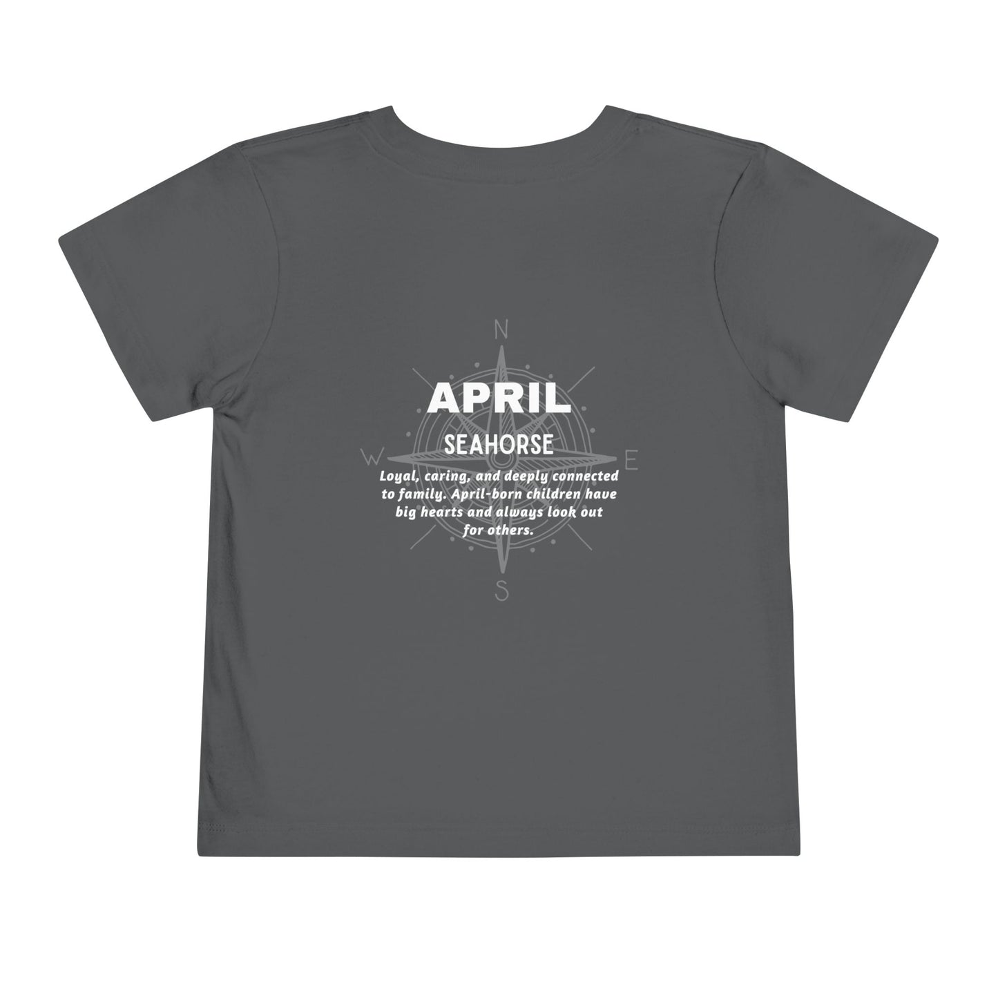 April Seahorse Toddler TShirt Kids Birth Month Ocean Tee