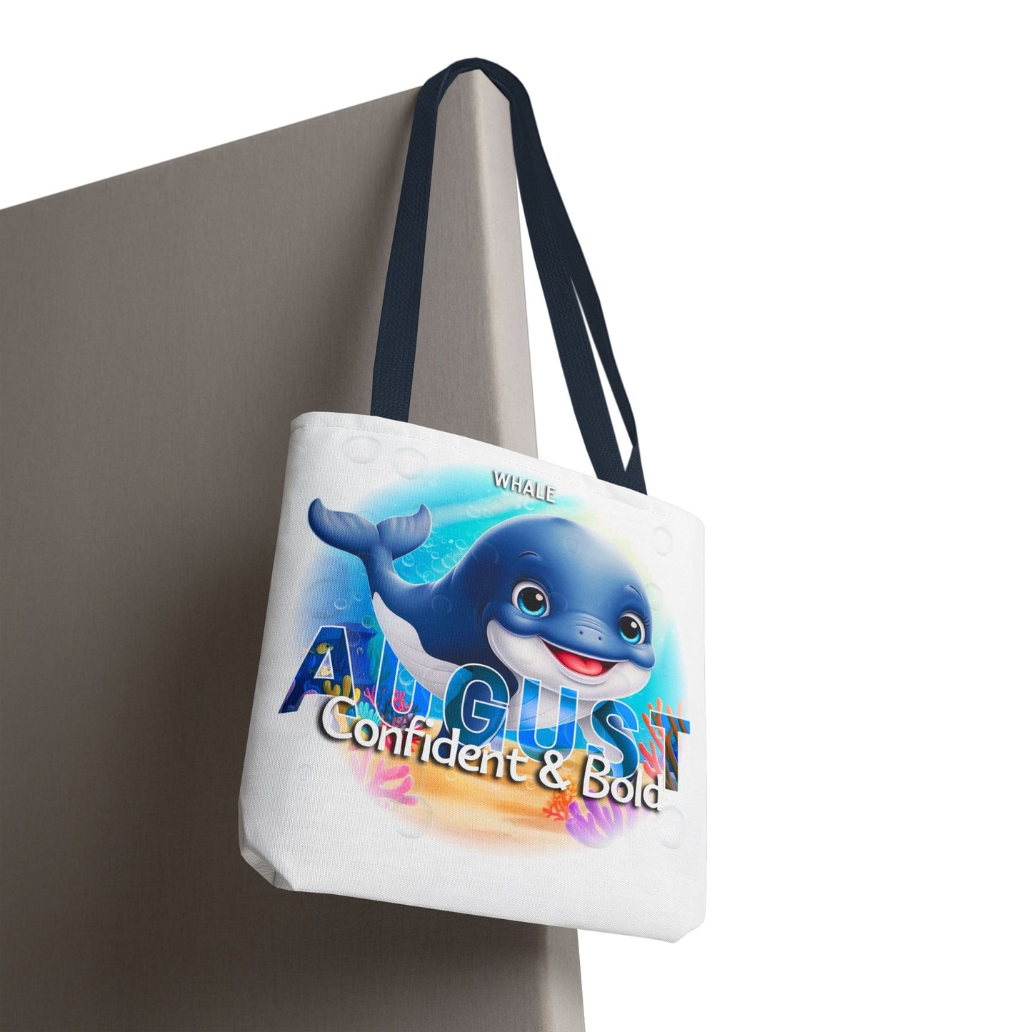 Kids Colorful August Whale Birth Month Tote Bag