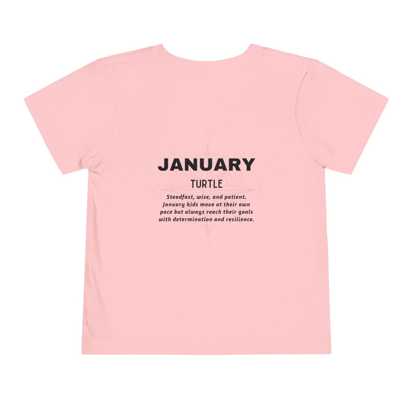 January Turtle Toddler TShirt Kids Birth Month Sea Life Tee