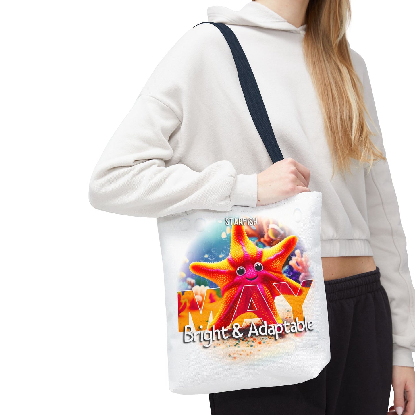 Kids Colorful May Starfish Birth Month Tote Bag