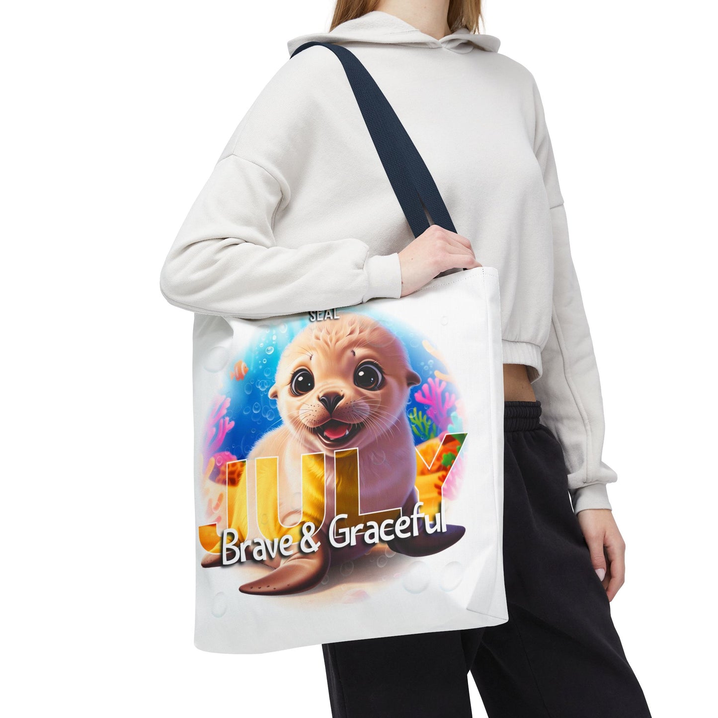 Kids Colorful July Seal Birth Month Tote Bag