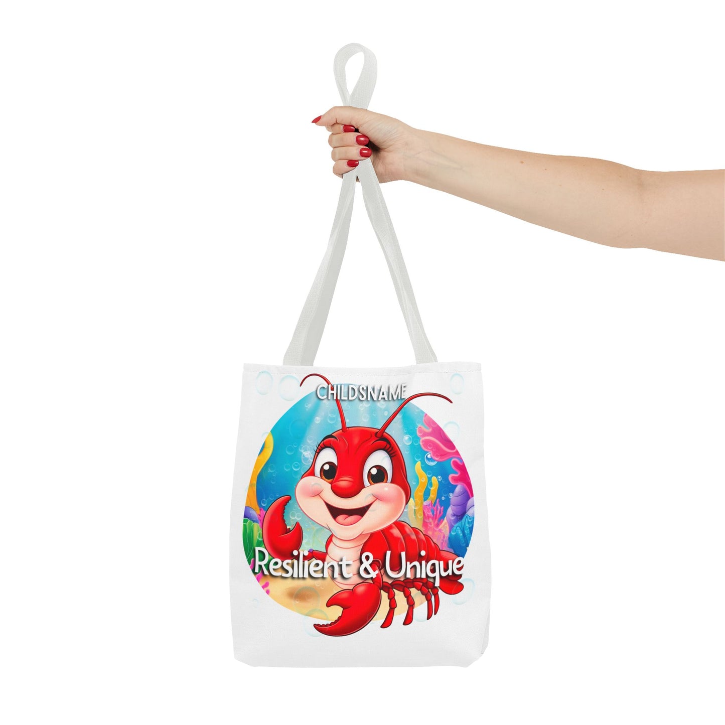 Personalized Kids Lobster Beach Tote Bag – Resilient & Unique – Custom Sea Life Bag with Name