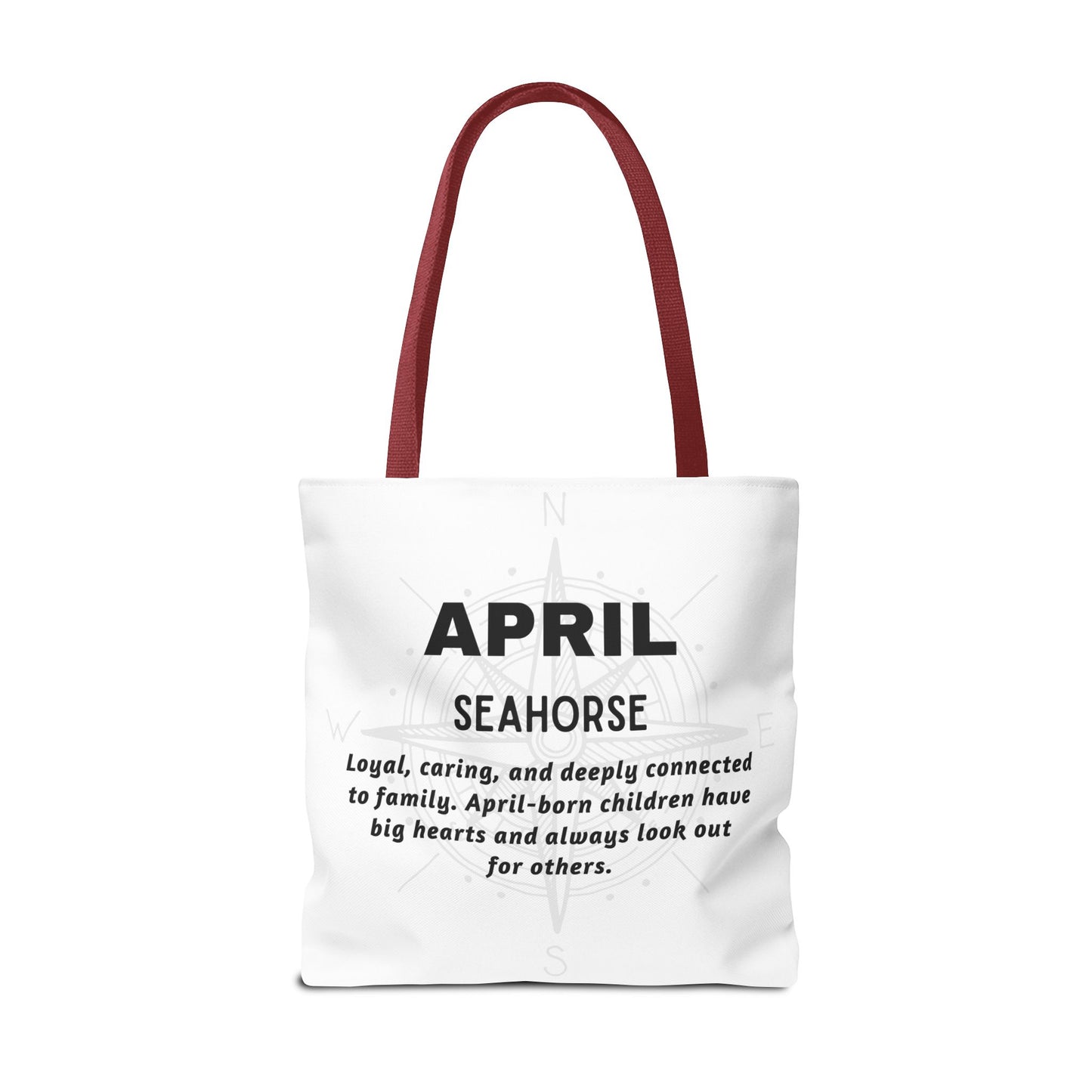 Kids Colorful April Seahorse Birth Month Tote Bag