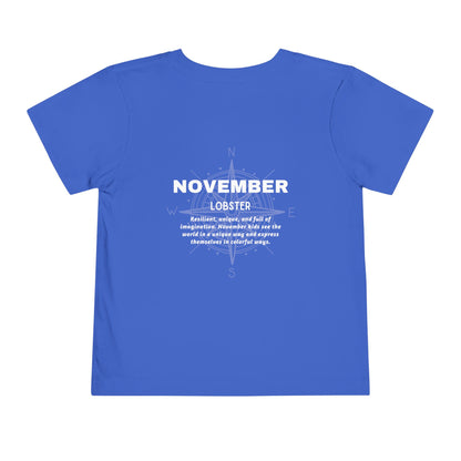November Lobster Toddler TShirt Kids Birth Month Sea Life Tee