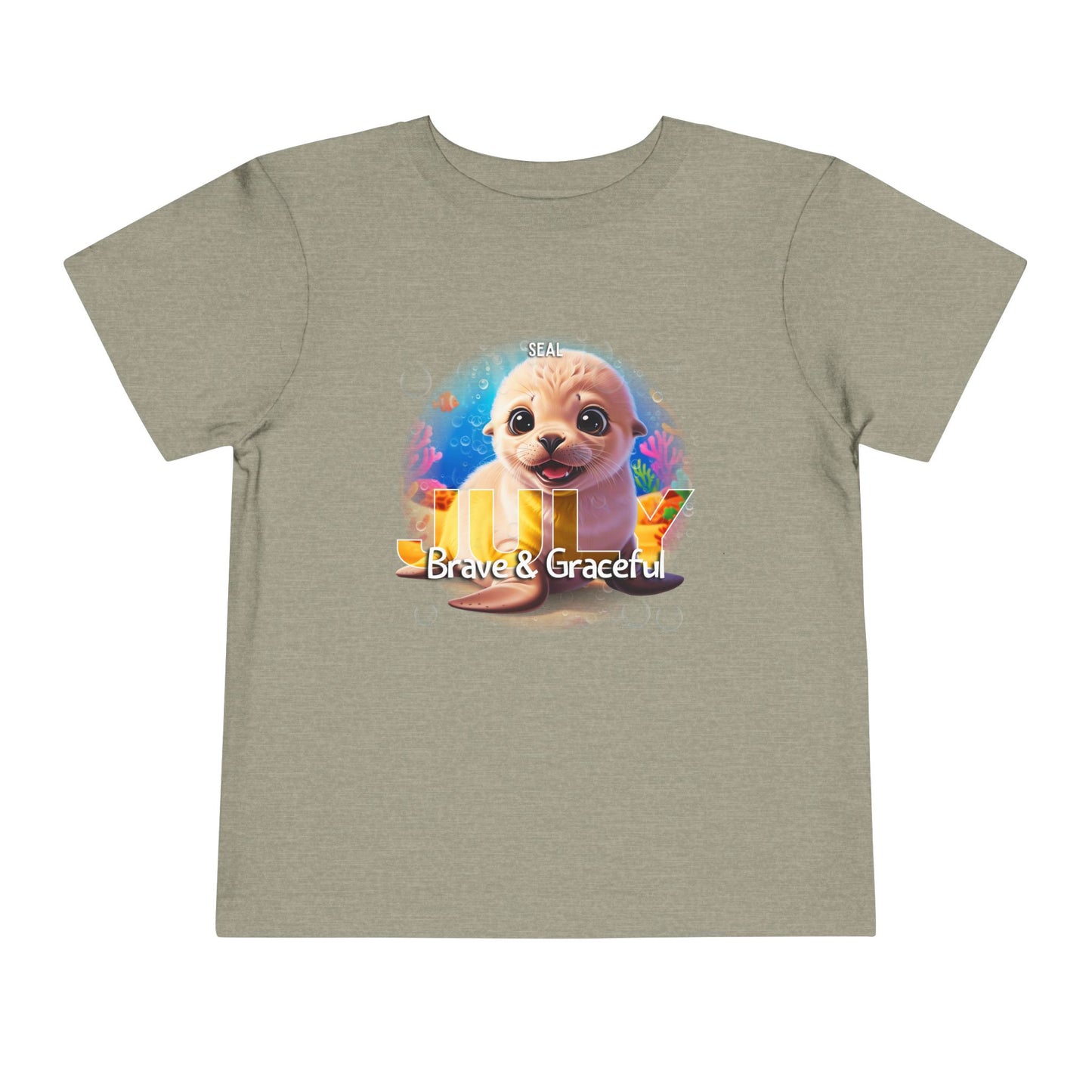 July Seal Toddler TShirt Kids Birth Month Ocean Animal Tee