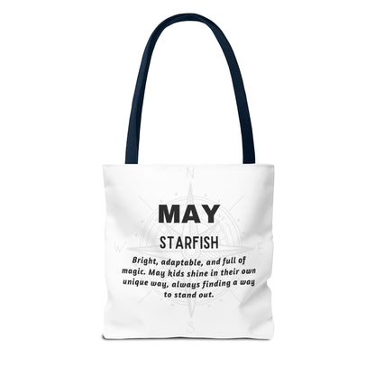 Kids Colorful May Starfish Birth Month Tote Bag