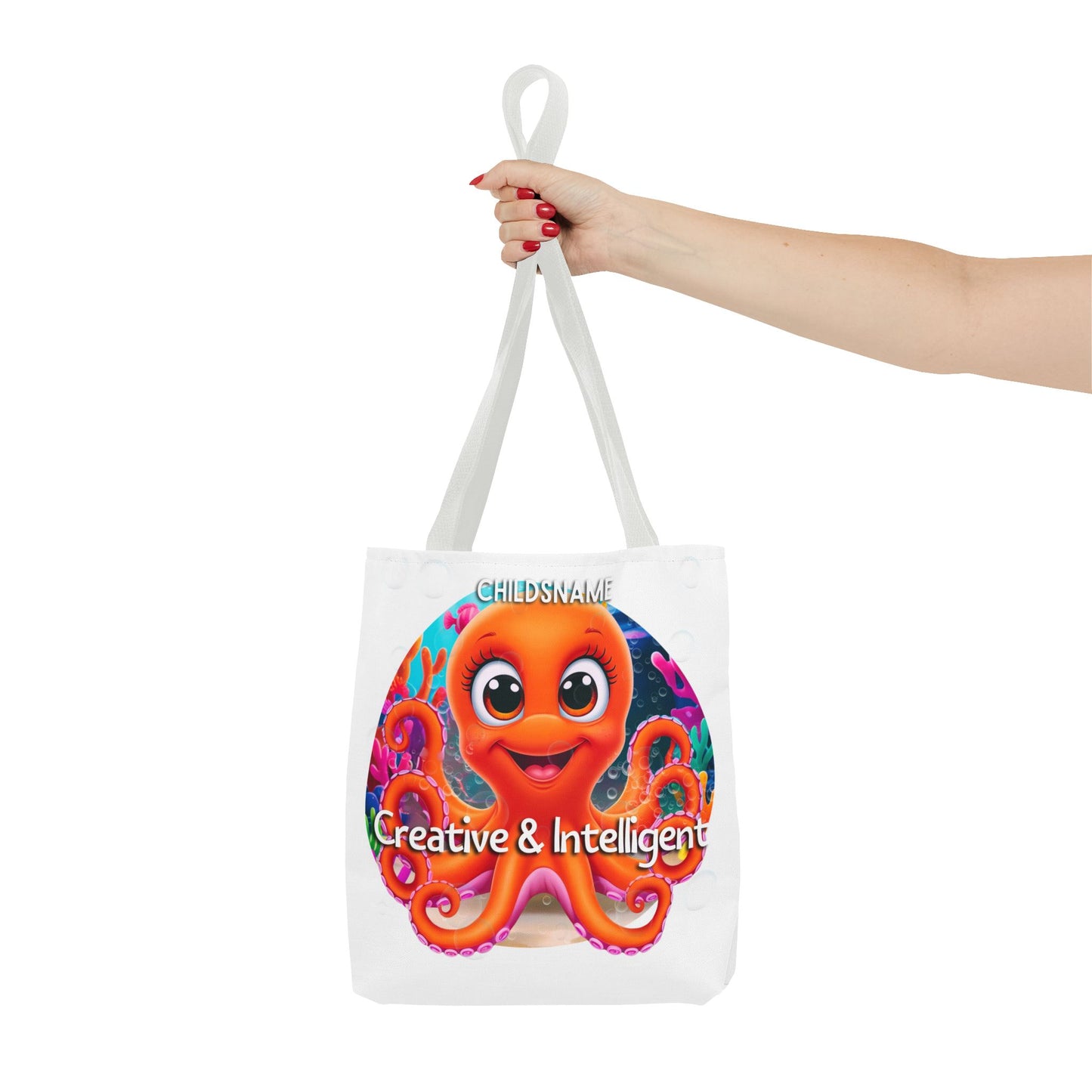 Personalized Kids Octopus Beach Tote Bag – Creative & Intelligent – Custom Sea Life Bag with Name
