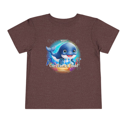 August Whale Toddler TShirt Kids Birth Month Sea Life Tee