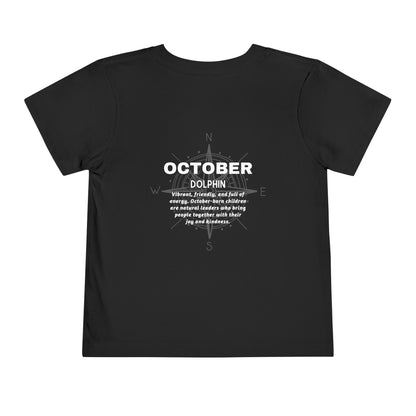 October Dolphin Toddler Tee Kids Birth Month Ocean Tshirt