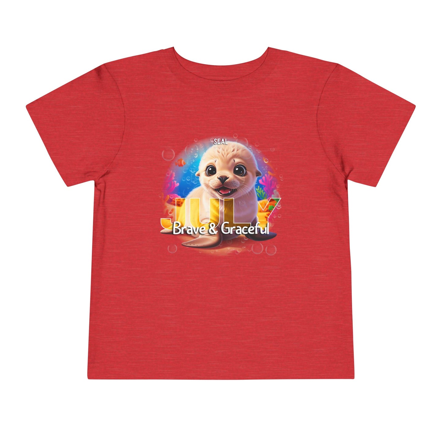 July Seal Toddler TShirt Kids Birth Month Ocean Animal Tee