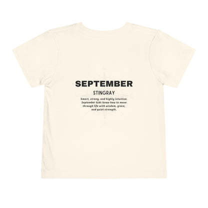 September Stingray Toddler Shirt, Kids Birth Month Sea Life Tshirt