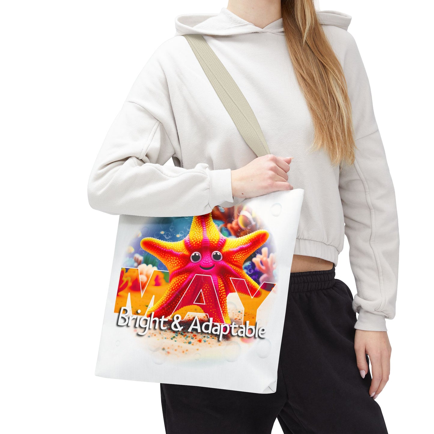 Kids Colorful May Starfish Birth Month Tote Bag