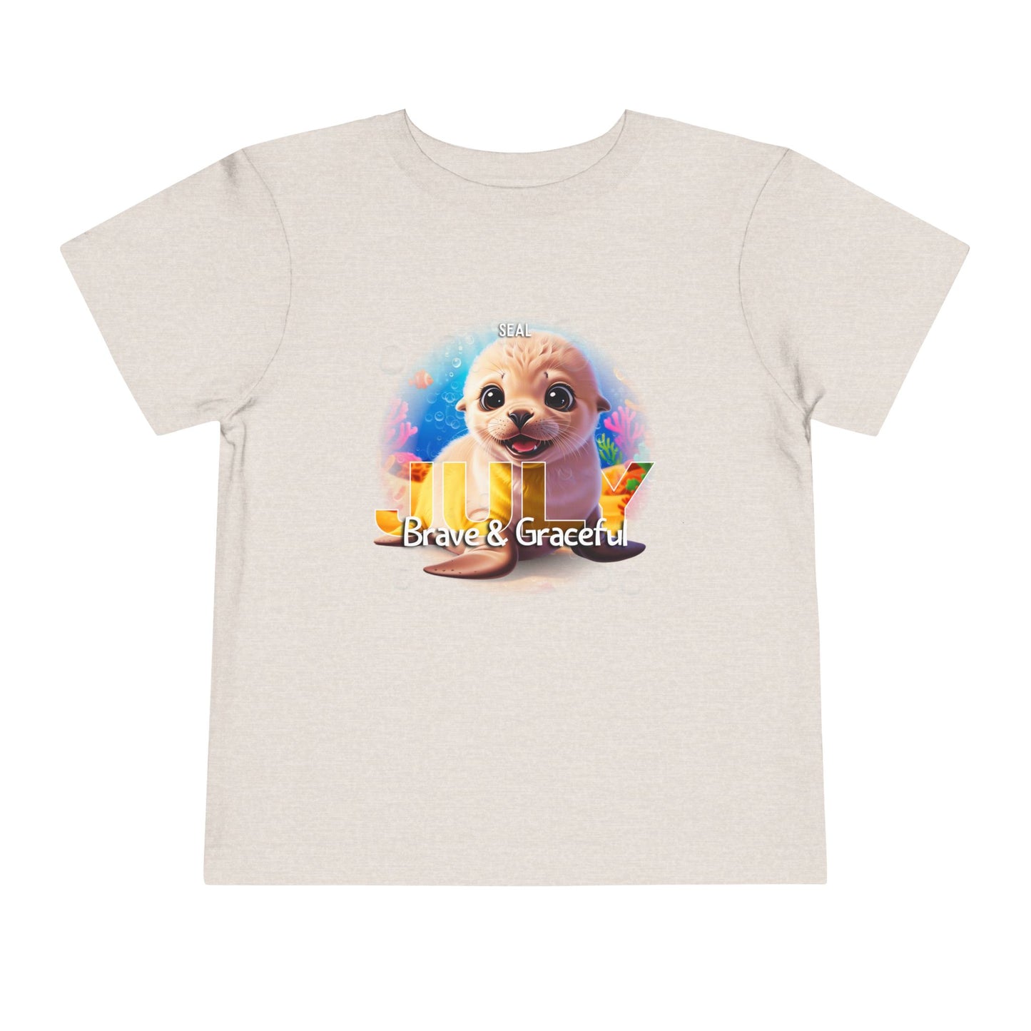July Seal Toddler TShirt Kids Birth Month Ocean Animal Tee