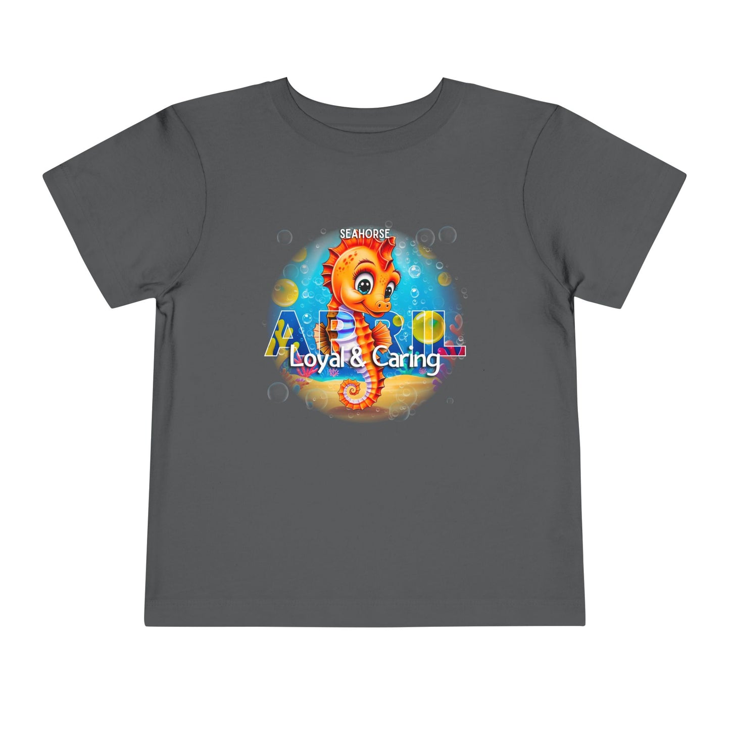 April Seahorse Toddler TShirt Kids Birth Month Ocean Tee